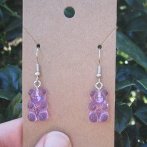 Purple Gummy Bear Earrings
